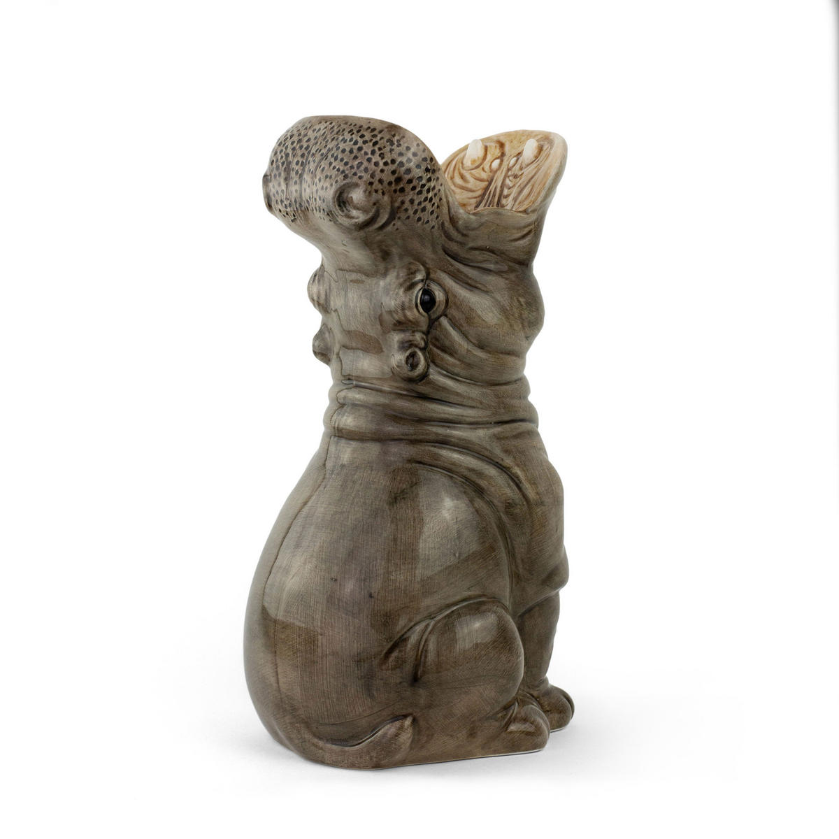BLUMENVASE Hungry Hippo, Dolomit, Grau, 29 cm - Grau, Keramik (29cm) - Donkey Products