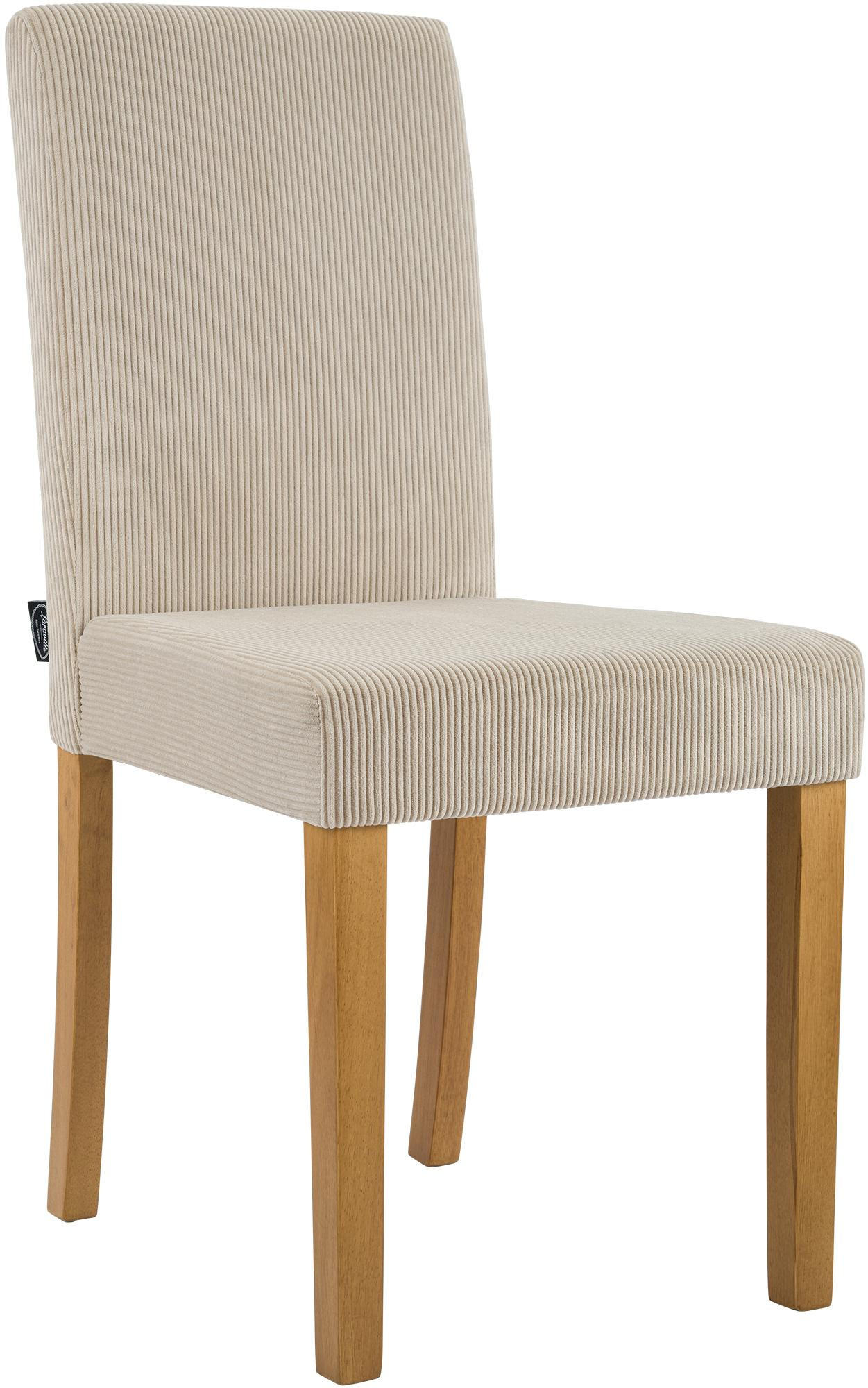 ESSZIMMERSTUHL Cord Hellbraun - Hellbraun/Naturfarben, Holz/Textil (41/91/47cm) - CLP