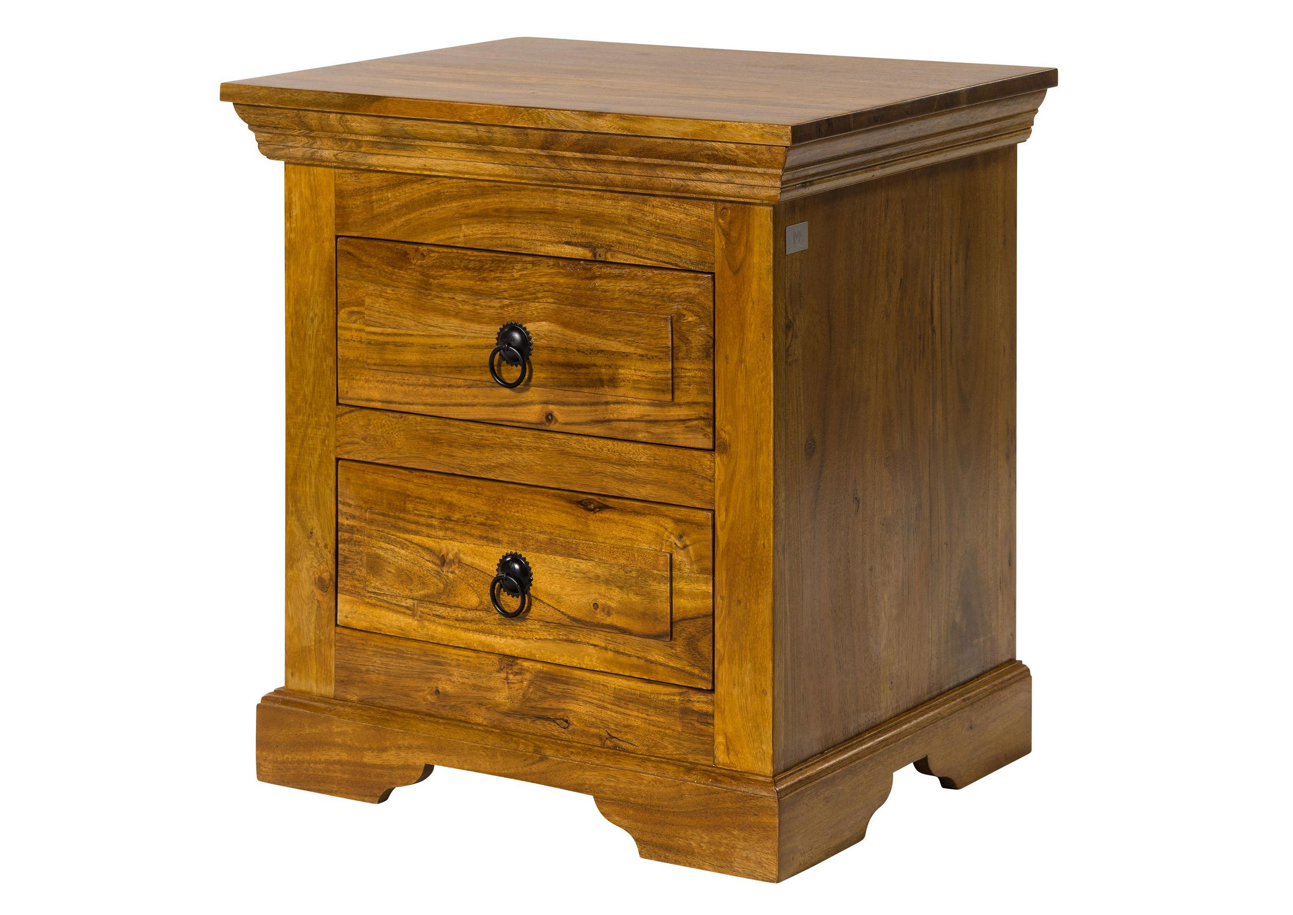 NACHTTISCH Akazie 52x40x54 honig lackiert OXFORD #0905 - Braun, Holz (52/54/40cm) - Massivmoebel24