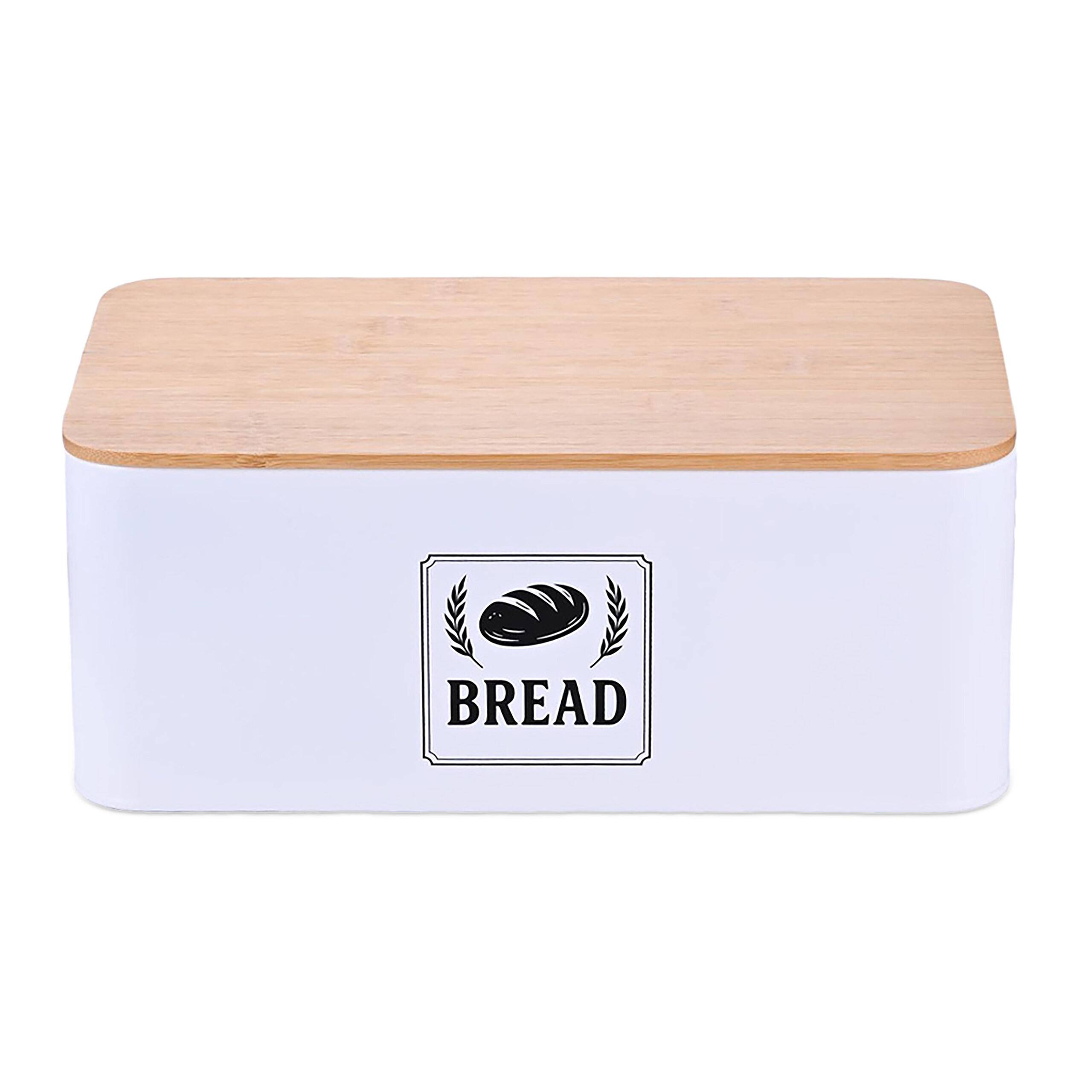 BROTKASTEN - Weiß, Holz/Metall (33/13.5/19cm) - Relaxdays