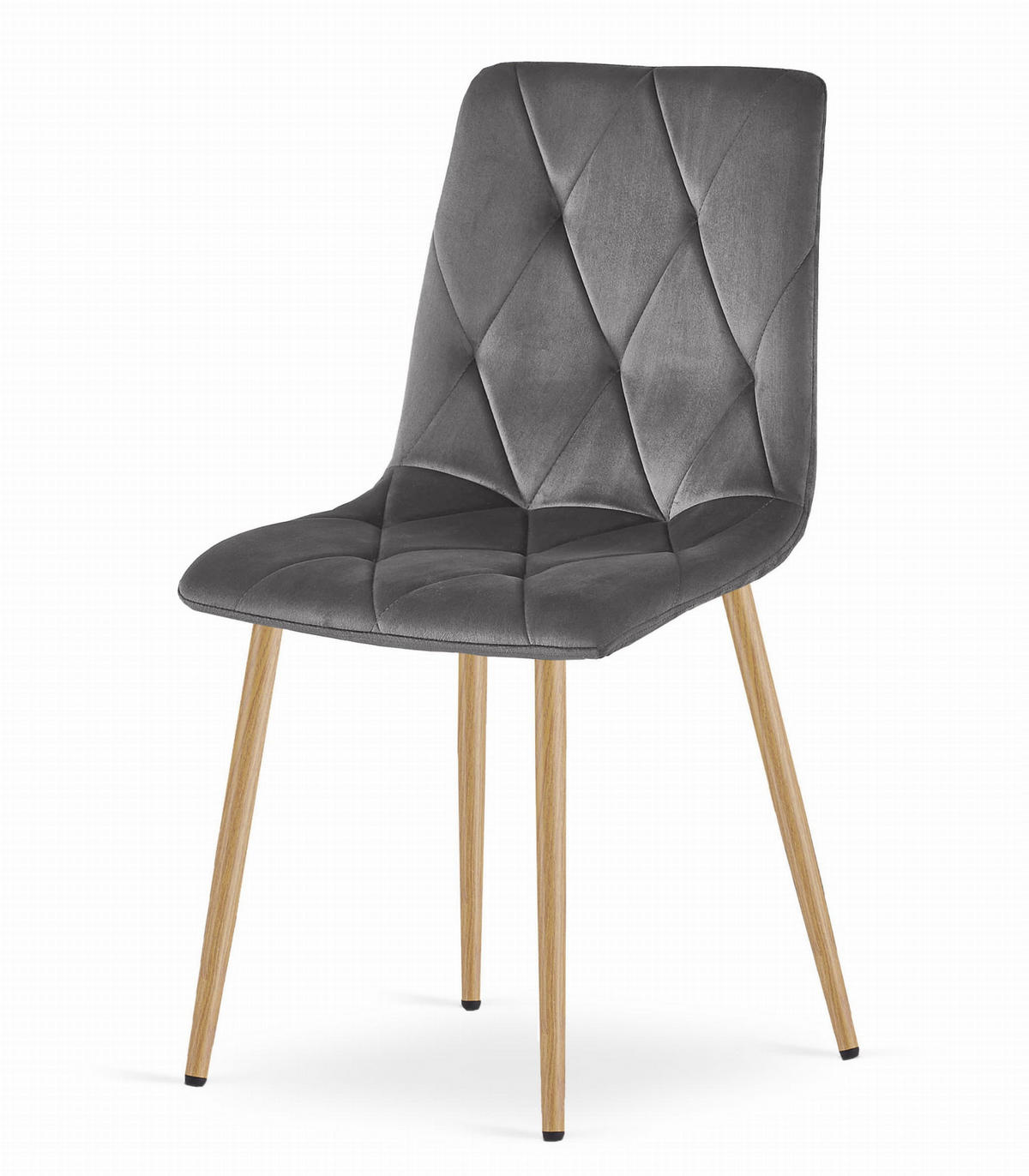 ESSTISCH-SET Dąb Sonoma 120x80 cm NP Blat Mit PVC-Folie + 4 Stühle Grau Libra Samt - Grau, Holz (80/120/58cm)