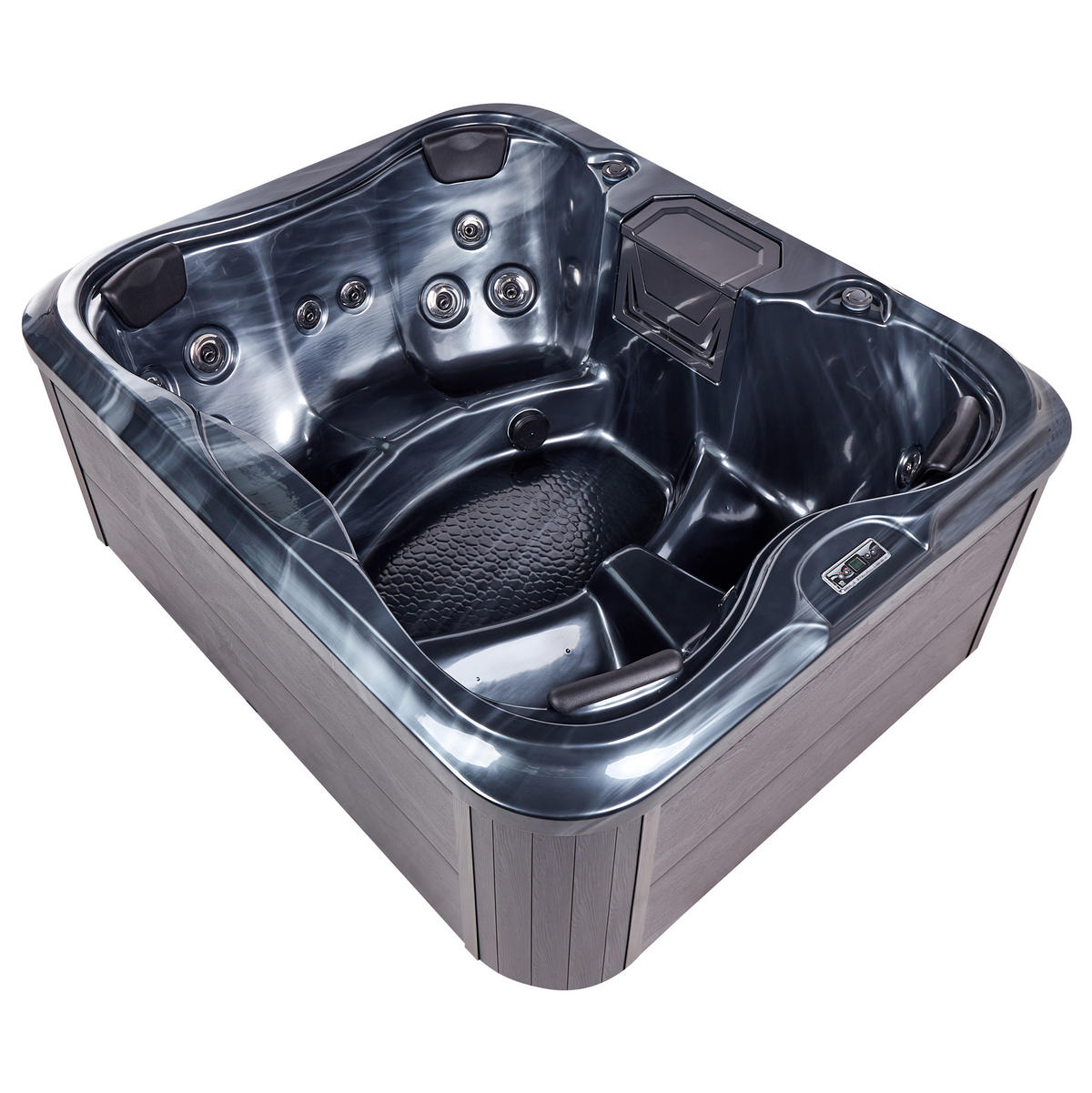WHIRLPOOL Grau ArceIia - Grau, Kunststoff (215/80/180cm) - Beliani