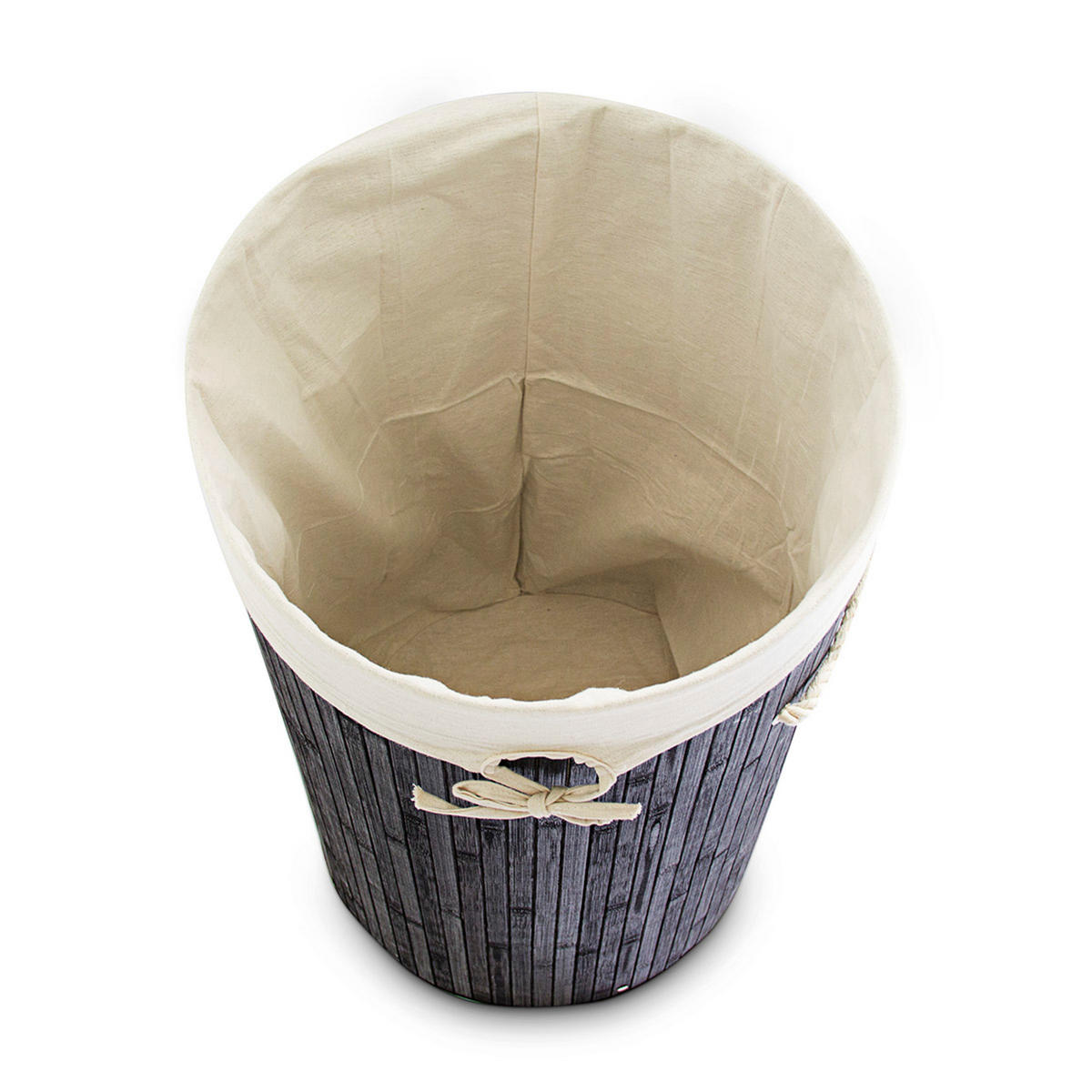 WÄSCHEKORB - Schwarz, Holz/Textil (41/65/41cm) - Relaxdays