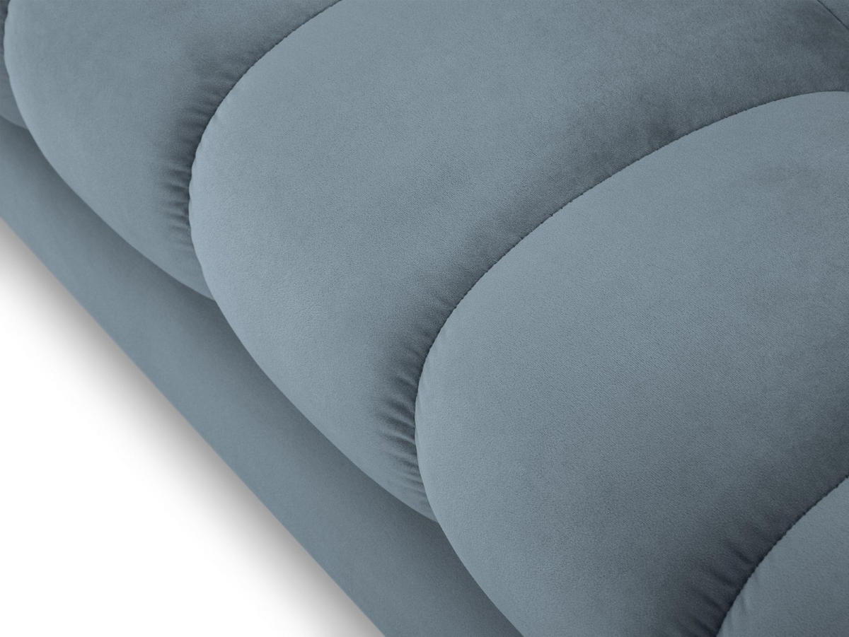 ECKSOFA rechts Mamaia aus Samt hellblau 5 Sitzplätze - Hellblau, Textil (185/293cm) - Micadoni