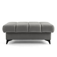 POUF PUDDING 110 x 60 cm Velours Grau - Schwarz/Grau, Holz/Textil (110/43/60cm) - Muffo
