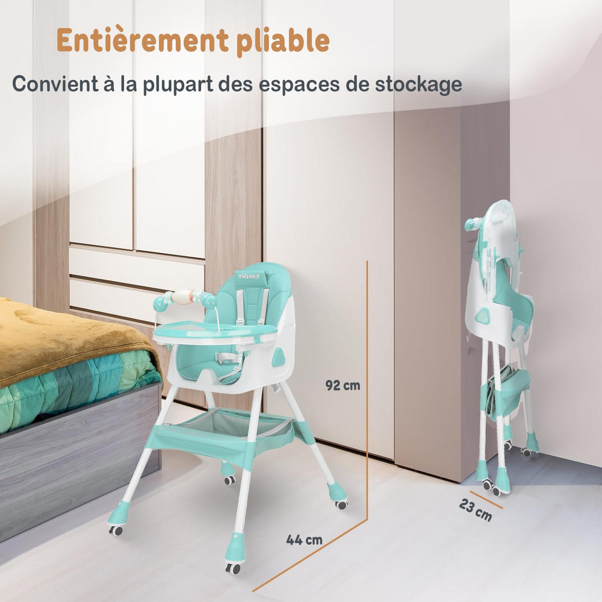 HOCHSTUHL Baby MAXI 2-in-1 mit Klappbarer Blau - Blau, Kunststoff (40/90/40cm) - Twinky