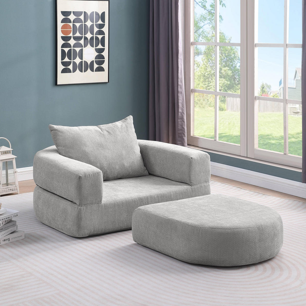 SOFA modular Chenille Light Grey - Hellgrau, Holzwerkstoff (90/41/101cm) - Meubliv