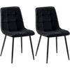 STUHL 2er Set Samt Schwarz - Schwarz, Textil/Metall (45/84/55cm) - CLP