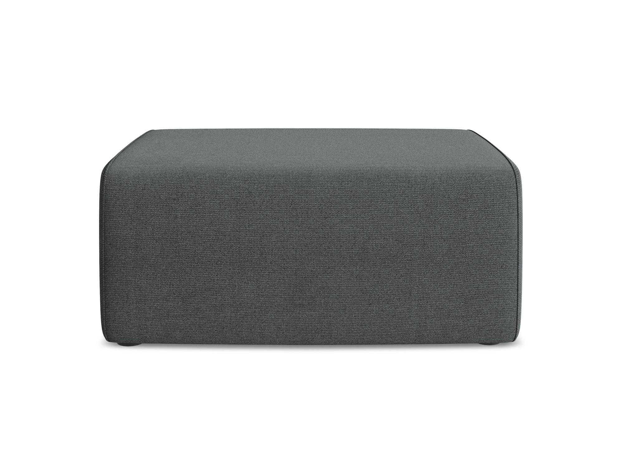 POUF Strukturstoff Stoff Grau - Schwarz/Grau, Kunststoff/Textil (90/80/60cm) - Makamii