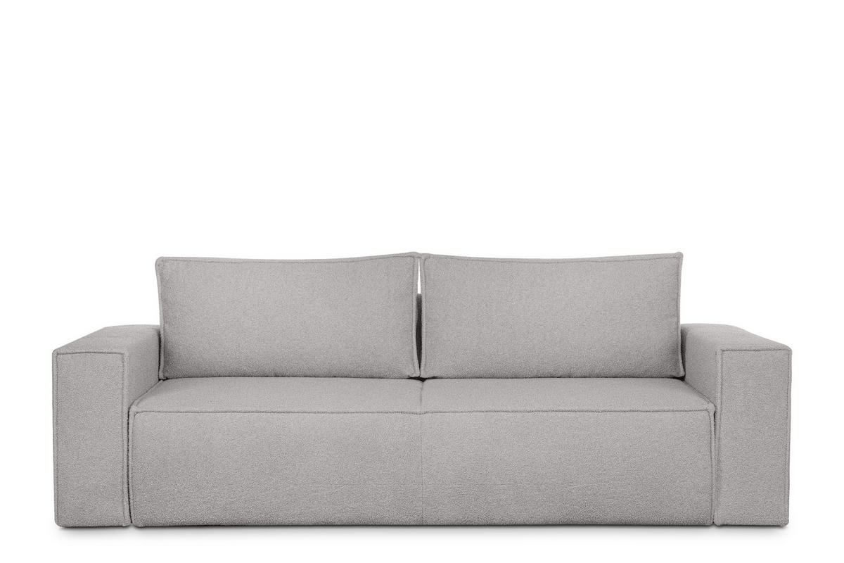 3-SITZER-SOFA NAPI II mit Schlaffunktion, aschgrau - Hellgrau/Grau, Textil (244/89/101cm) - KONSIMO®