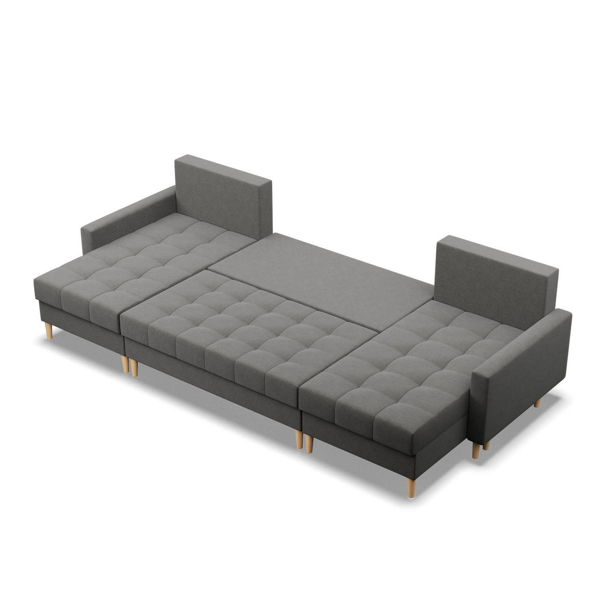 U-SOFA MIT SCHLAFFUNKTION ELMA, Dunkelgrau - Dunkelgrau, Textil (294/92/140cm)