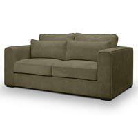 SOFA khaki Cord 2,5-Sitzer 200 cm, Couch mit Wellenfederung - Dunkelgrün/Schwarz, Holzwerkstoff/Kunststoff (200/92/112cm) - Inn.Furn