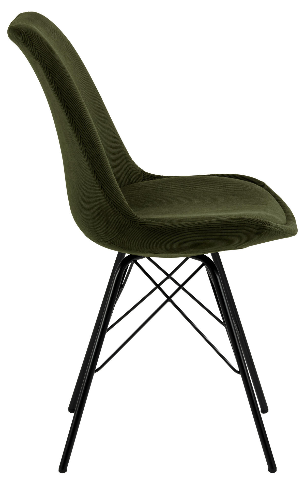 STUHL 2er-Set Samt olivgrün - Grau, Holzwerkstoff (49/86/54cm) - ebuy24