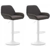 BARHOCKER 2er Set Stoff dunkelgrau - Dunkelgrau/Weiß, Textil/Metall (51/89/52cm) - CLP