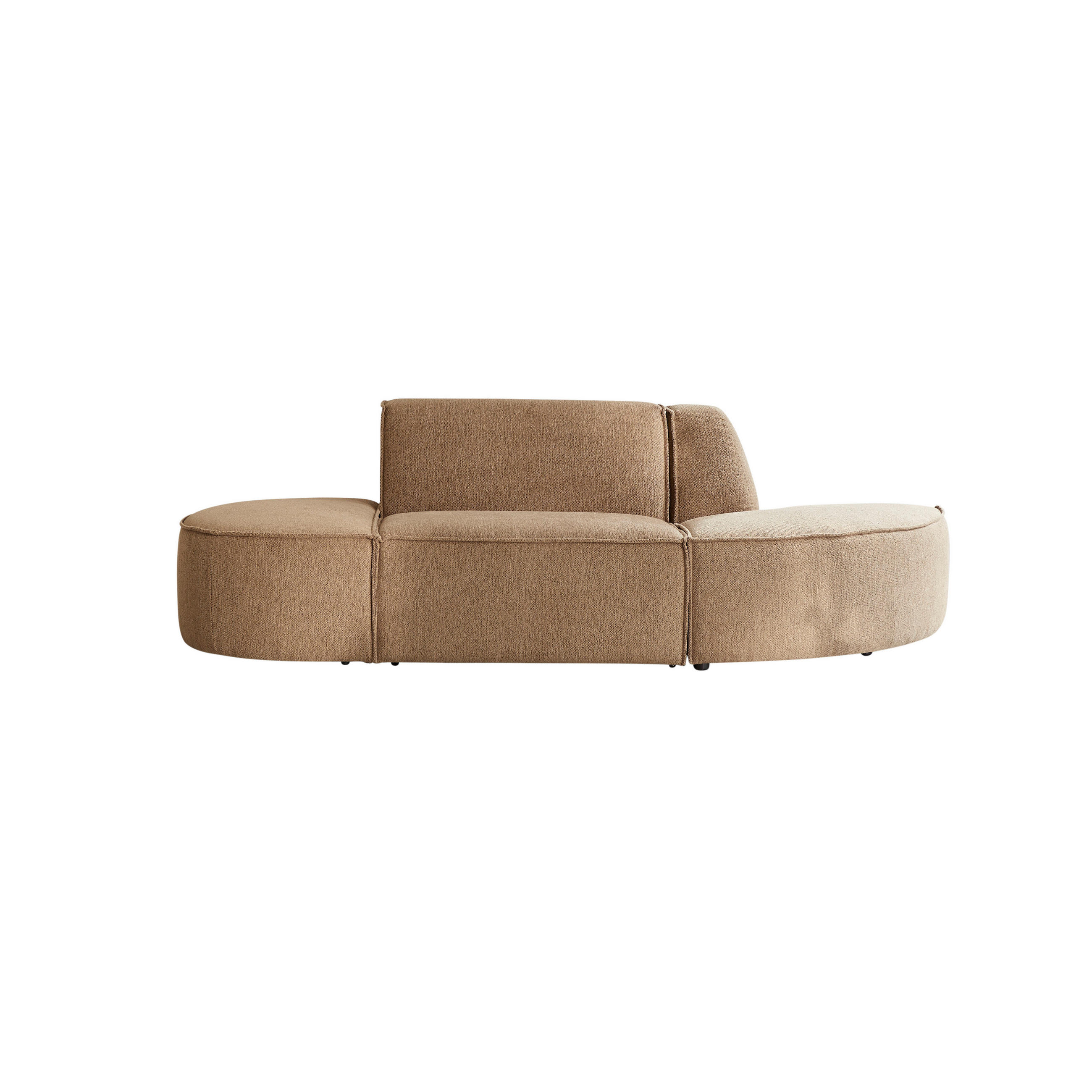 SOFA Dario Braun aus Stoff - Braun, Textil (186/75/93cm) - Tikamoon