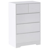 KOMMODE mit 5 Schubladen Weiß Alberta - Weiß, Holzwerkstoff (60/94/38cm) - Beliani