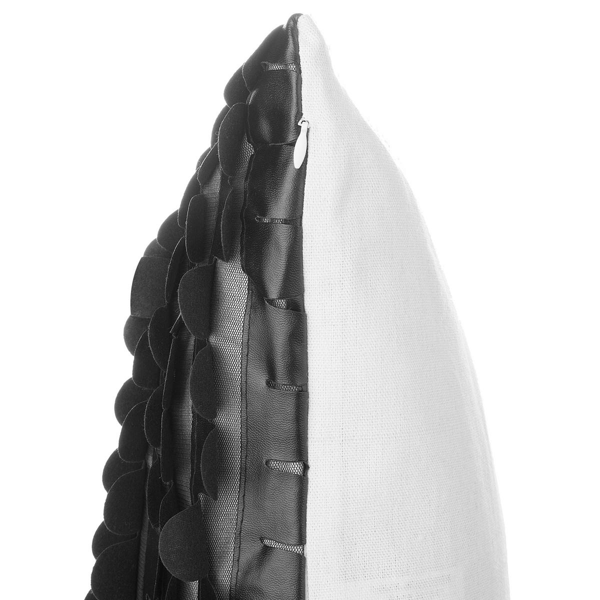 DEKOKISSEN 2er-Set Schwarz 45/45 cm Lobelia - Schwarz, Textil (45/45cm) - Beliani