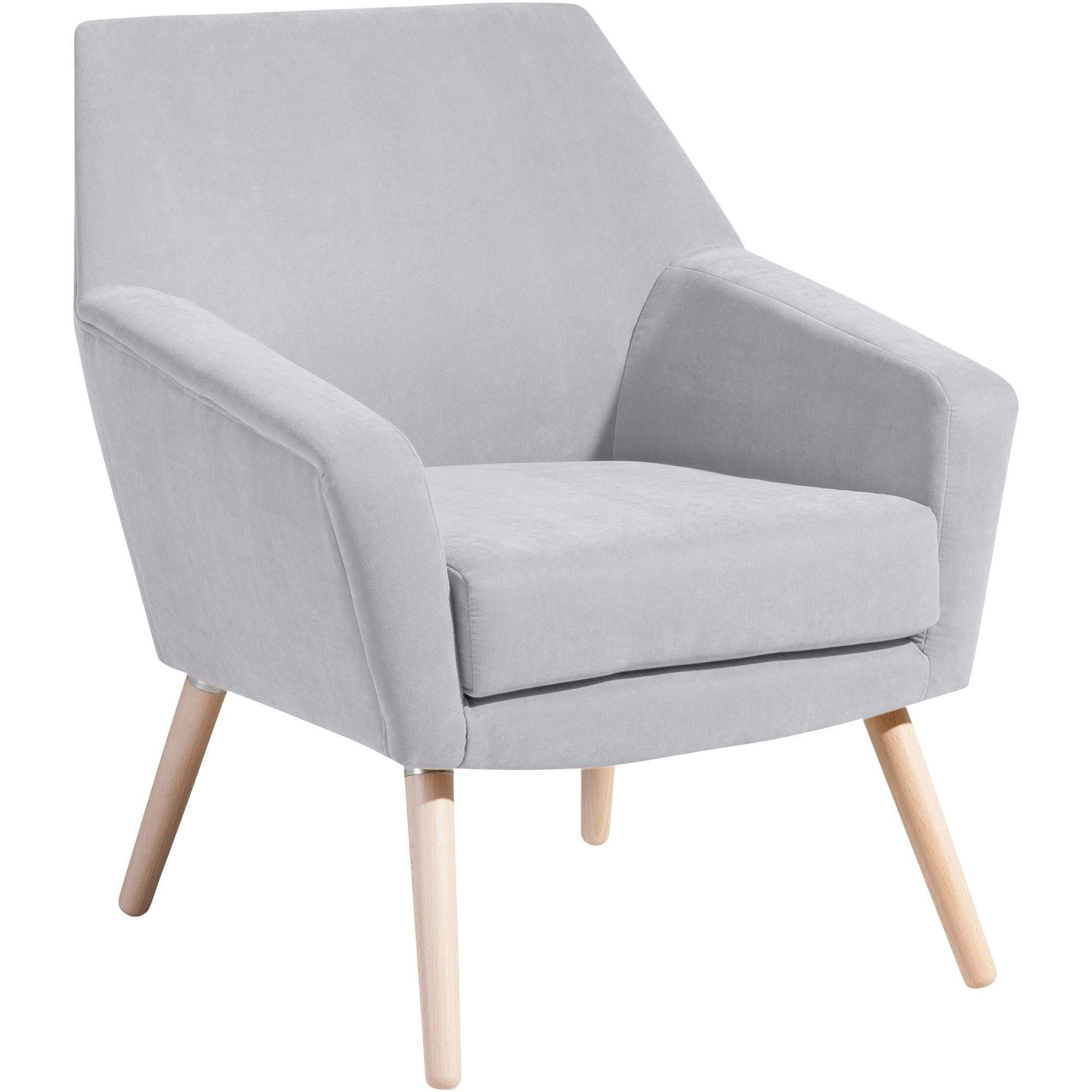 SESSEL Kachka Bezug Veloursstoff Buche natur / silber - Grau, Kunststoff (71/81/67cm) - 58aufmkessel