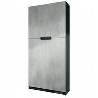BÜROSCHRANK Logan Fronten in Beton Oxid Optik - Hellgrau, Holzwerkstoff (82/184/37cm) - Vladon