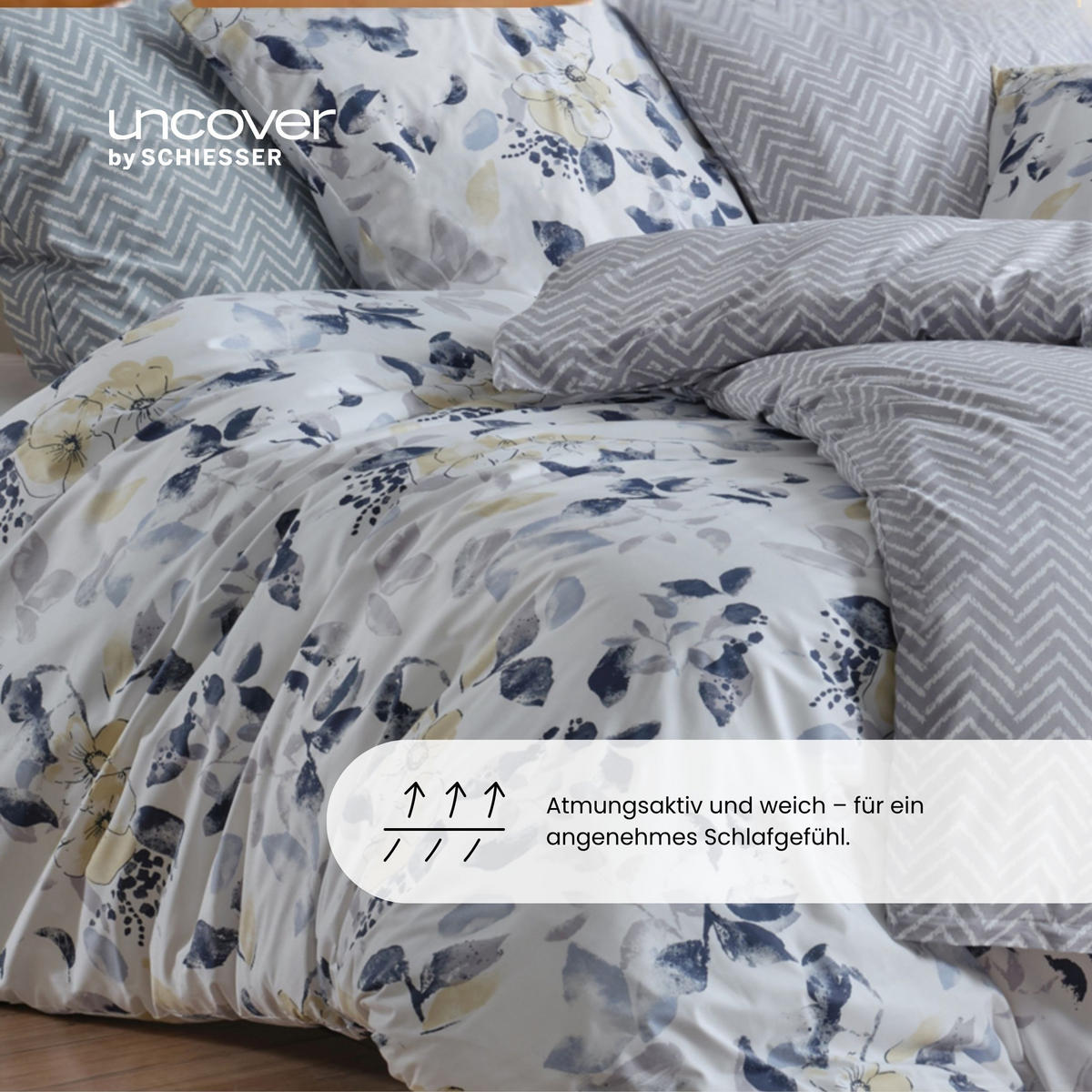 BETTWÄSCHESET Florina - Renforcé - 2-teilig - 135 x 200 cm - Weiß - Weiß, Textil (135/200cm) - Uncover by Schiesser