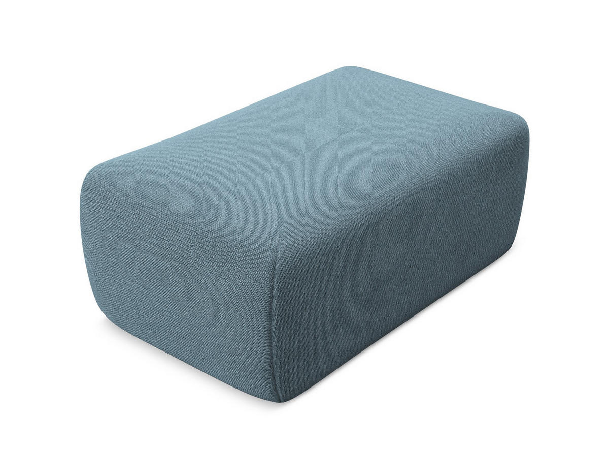 POUF Strukturstoff Stoff Blau - Blau/Schwarz, Kunststoff/Textil (102/40/62cm) - Makamii