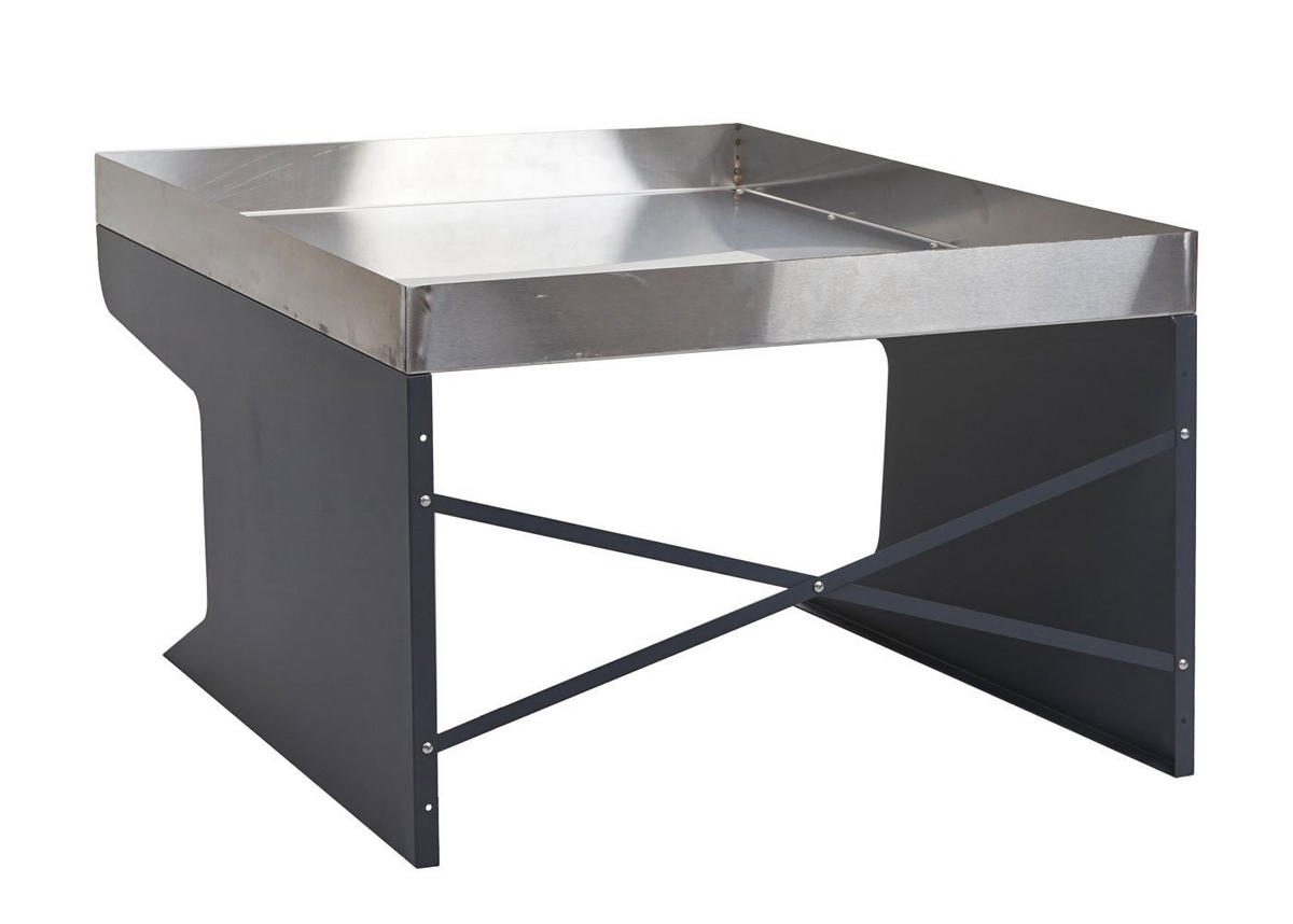 MÄHROBOTER-GARAGE XL mit Pflanzkasten 47x70x100cm Metall Edelstahl - Anthrazit, Metall (70/47/100cm) - PROREGAL