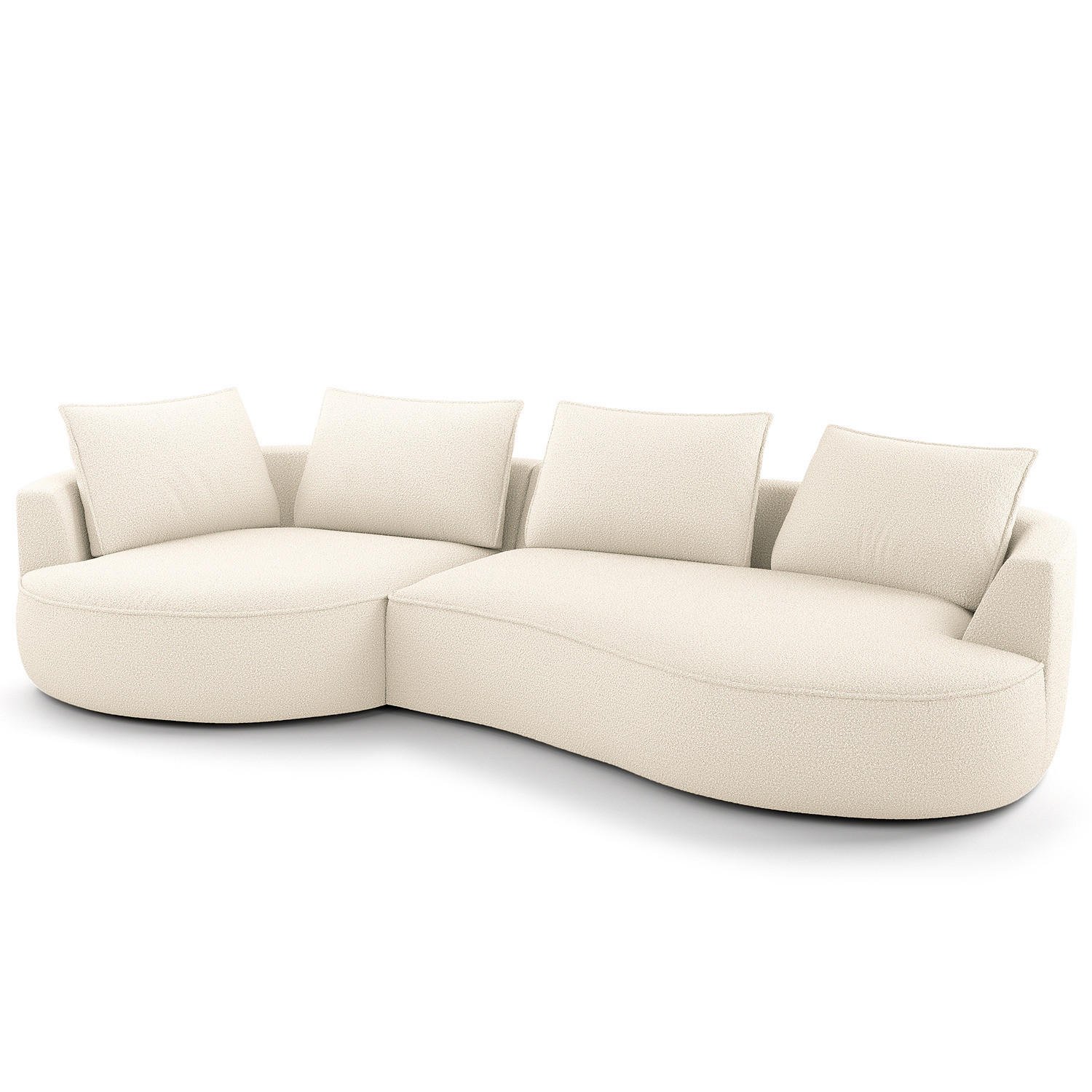 BIGSOFA - Creme/Schwarz, Kunststoff/Textil (322/82/154cm) - home24