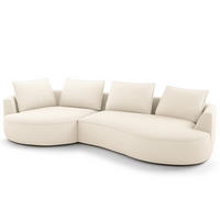 BIGSOFA - Creme/Schwarz, Kunststoff/Textil (322/82/154cm) - home24