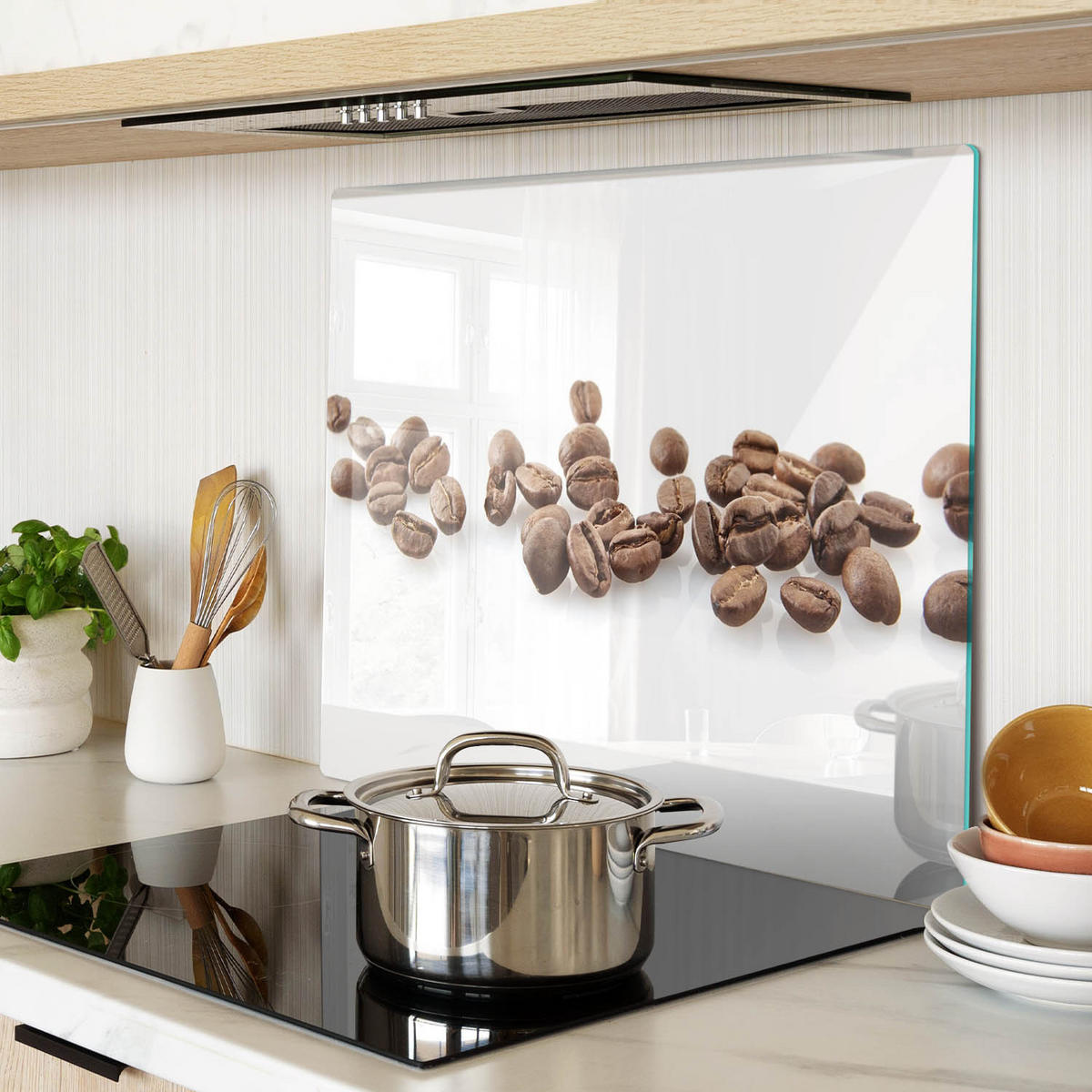 GLASPLATTE 60x52 cm Kaffeebohnen - Braun, Glas (60/0.4/52cm) - TULUP