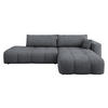 ECKSOFA Furyn O Boucle, Seite: Rechts - Dunkelgrau/Schwarz, Holzwerkstoff/Kunststoff (262/145cm) - MIRJAN24