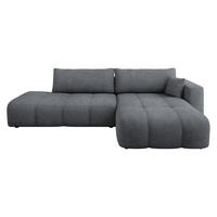 ECKSOFA Furyn O Boucle, Seite: Rechts - Dunkelgrau/Schwarz, Holzwerkstoff/Kunststoff (262/145cm) - MIRJAN24