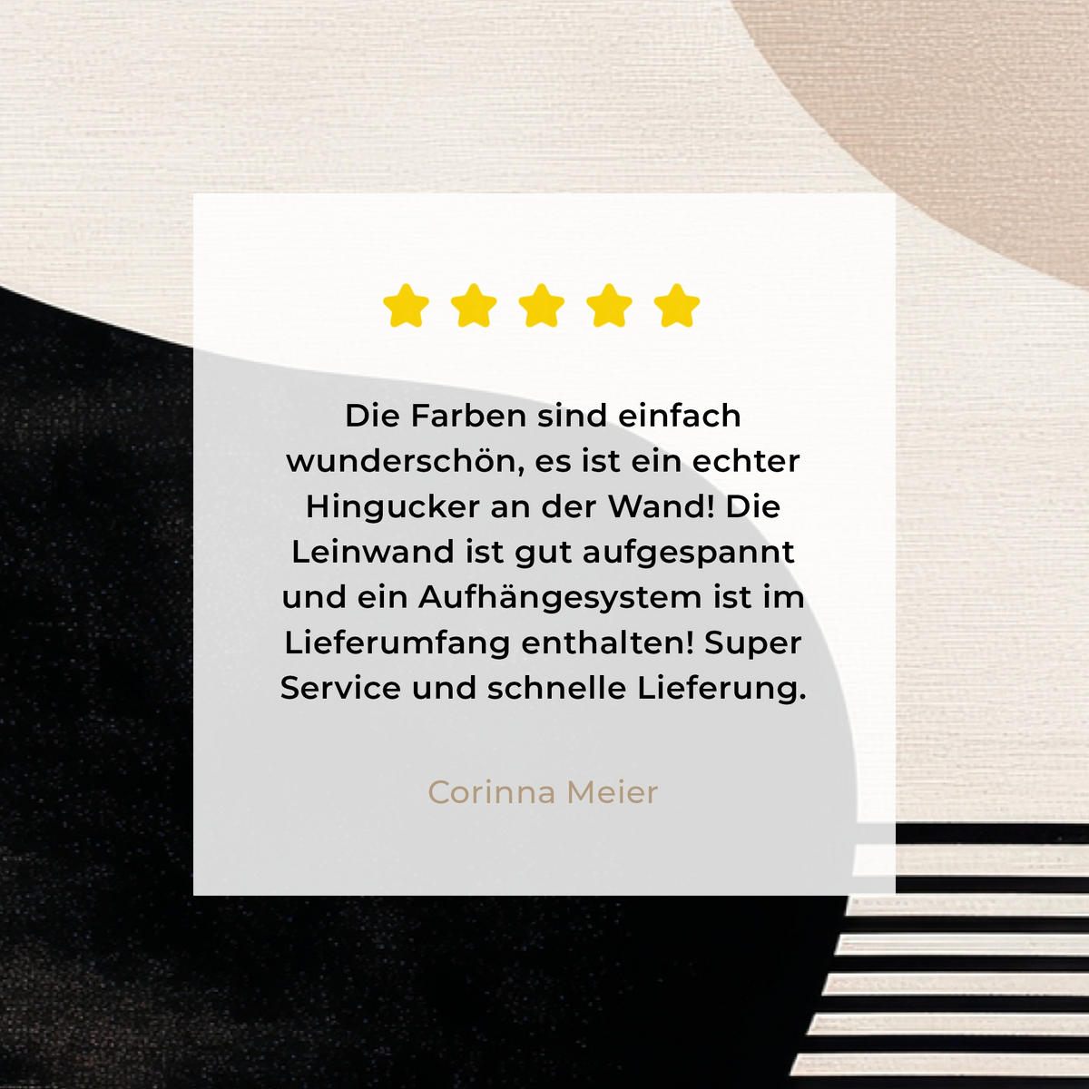 LEINWANDBILD Abstrakt - Japandi - Beige - Modern Wanddeko 90x60 cm - Schwarz, Textil (90/60cm) - MuchoWow