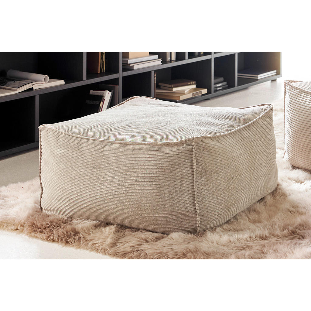Thumbnail - Kawola Hocker, Creme, Textil, Rechteckig, 86x38x86 cm, Wohnzimmer, Hocker, Sitzhocker