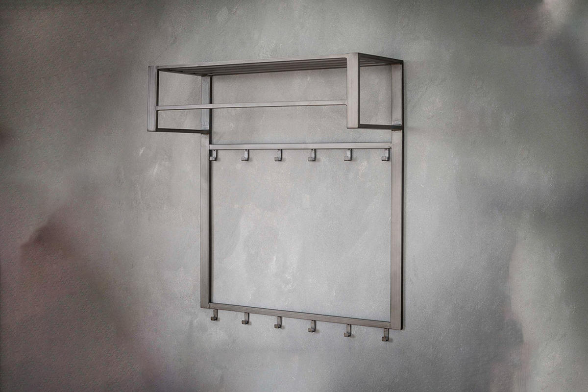 GARDEROBE LEONOR Grau Metall - Grau, Metall (80/89/30cm) - KAWOLA