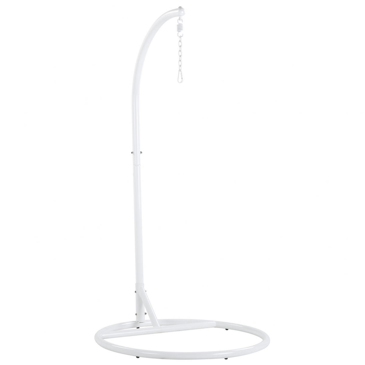 HÄNGESESSEL mit Gestell PE Rattan/Flechtseil weiß 102 cm Alba - Weiß, Kunststoff (102/200/102cm) - Beliani