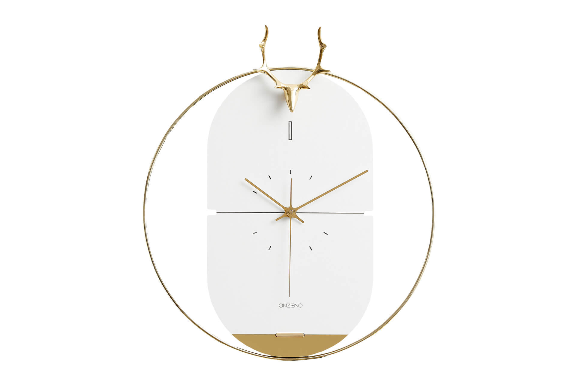WANDUHR Design Weiß 46/51 cm - Weiß, Holzwerkstoff/Metall (1.45/50.8/2cm) - ONZENO