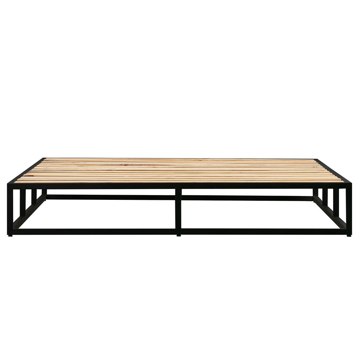 METALLBETT - Schwarz, Metall (140/200cm) - home24