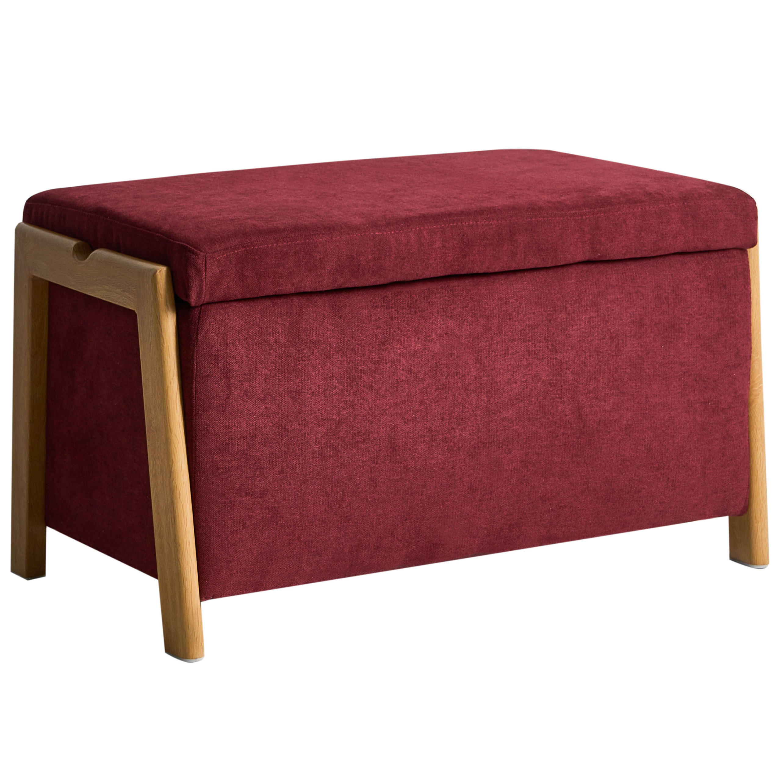 Beliani Polsterbank Dunkelrot 75x44x43 cm