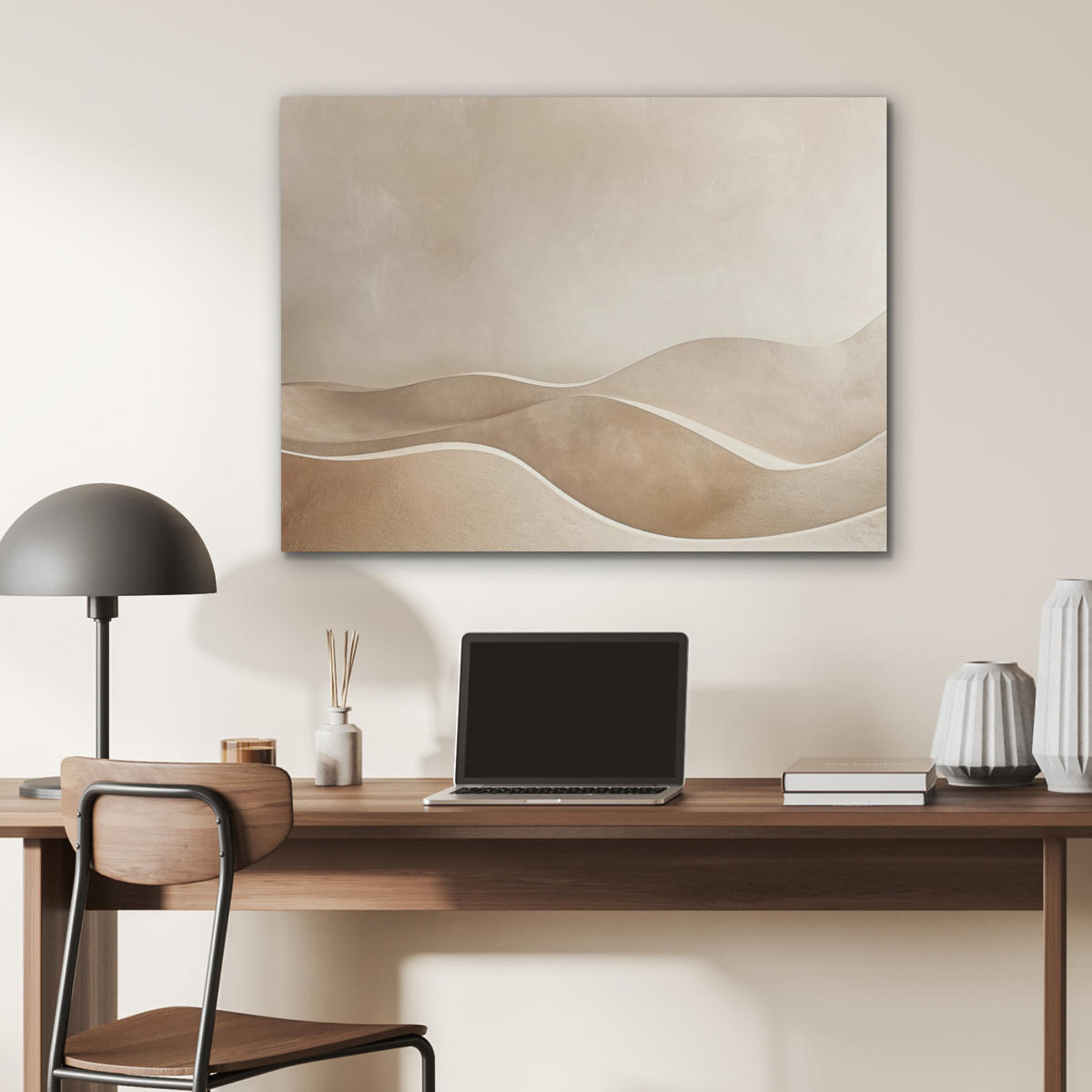 AKUSTIKPANEEL Beige - Natur - Abstrakt - Modern 80x60 cm - Beige, Textil (80/0.9/60cm) - MuchoWow