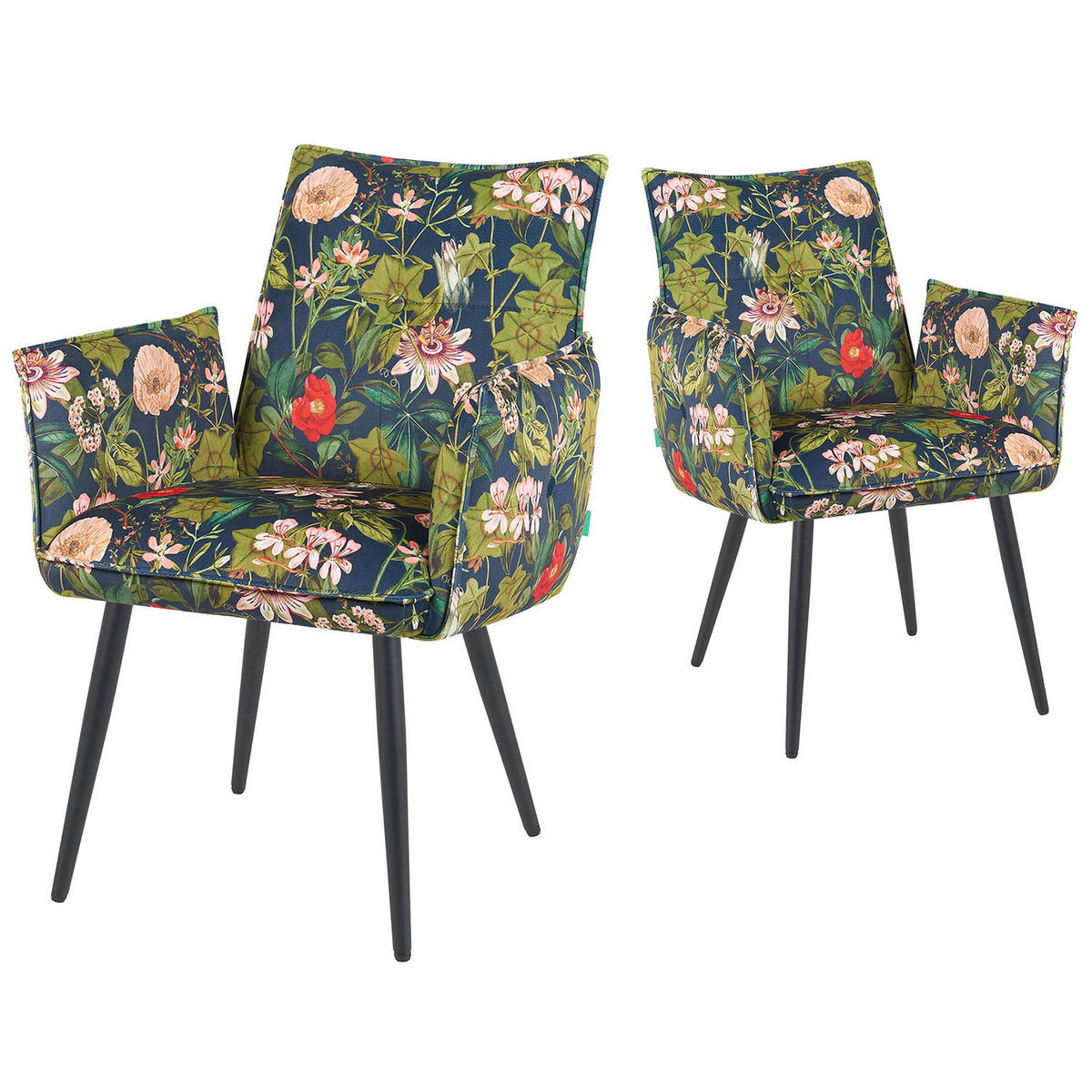 ESSZIMMERSTUHL Mika-Ayla - Multicolor/Schwarz, Textil/Metall (60/88/63cm) - DUBI Möbel