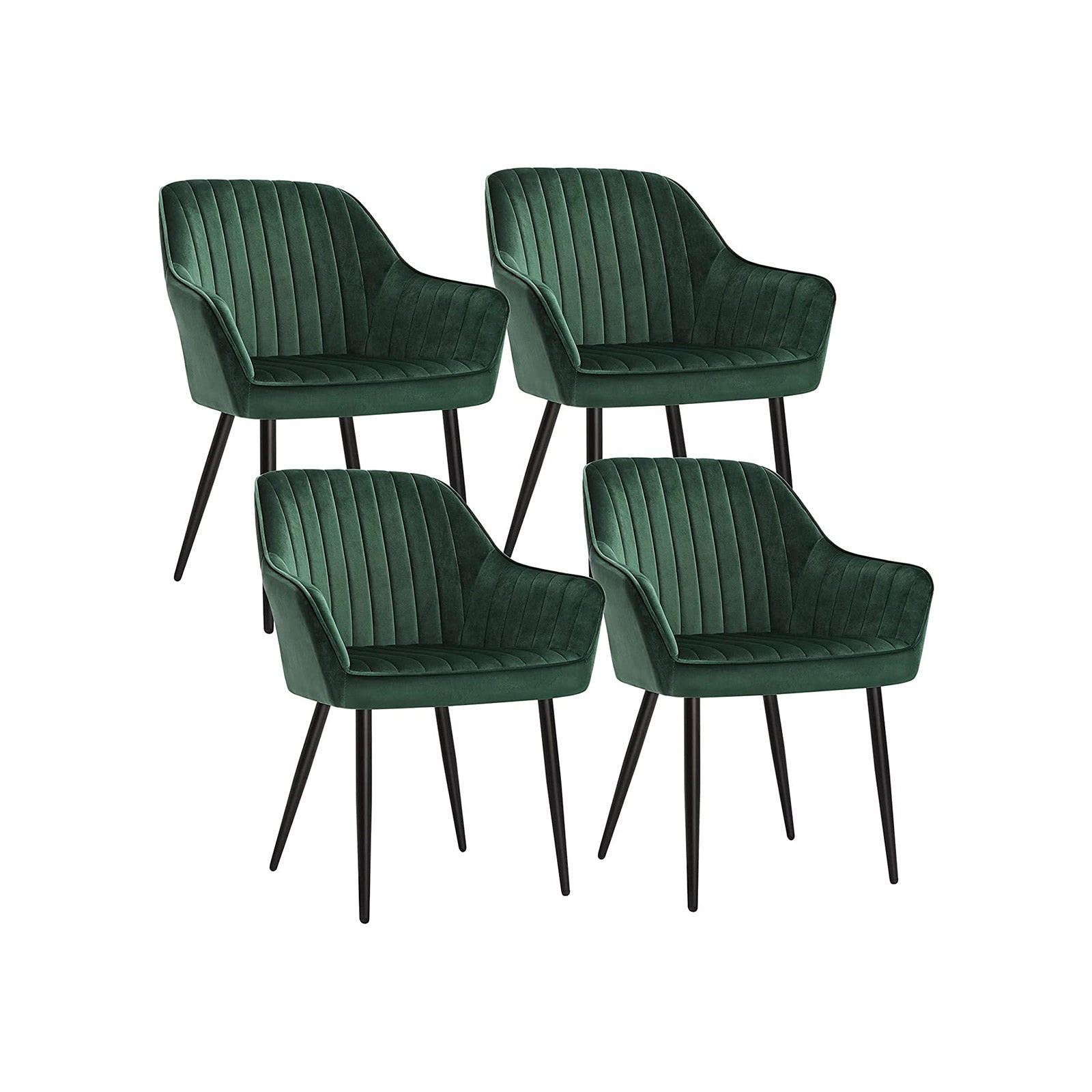 ESSZIMMERSTUHL POLSTERSTUHL 4ER-SET - Grün, Holzwerkstoff (60/85/62.5cm) - Hansiro