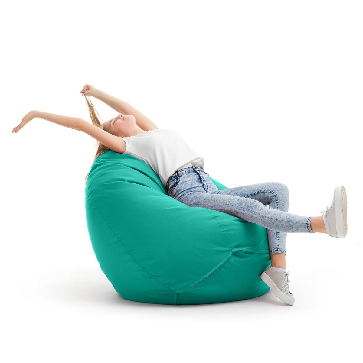SITZSACK Classico M türkis - Türkis, Kunststoff/Textil (80/70/80cm) - Bruni