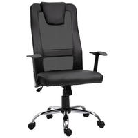 BÜROSTUHL ergonomisch höhenverstellbar Kunstleder Schwarz - Schwarz, Metall (73/118/66cm) - Meubliv