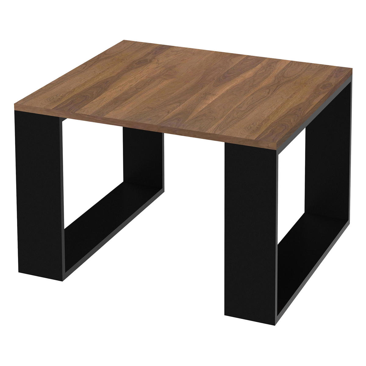 COUCHTISCH rechteckig Walnuss-Schwarz 65/65/40 cm - Braun, Holzwerkstoff (65/40/65cm) - ML-DESIGN