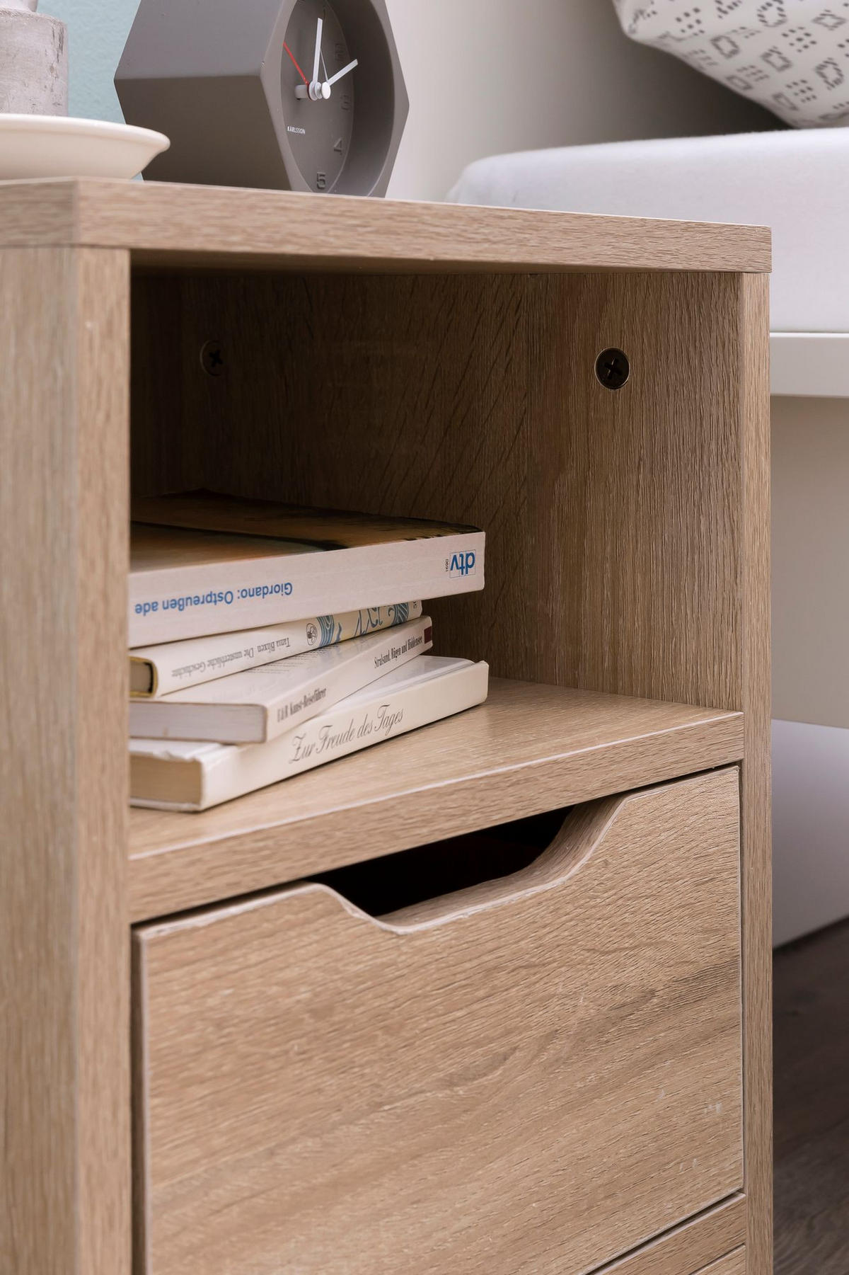 NACHTTISCH Modern Schublade Ablage Kratzfest ILM, Beige 31x31x43 cm - Beige, Holz (31/43/31cm) - KADIMA DESIGN
