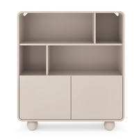 BÜCHERREGAL mit runden Füßen 108cm breit Beige ALDOS - Beige, Holzwerkstoff (108/121/39cm) - Compleo24