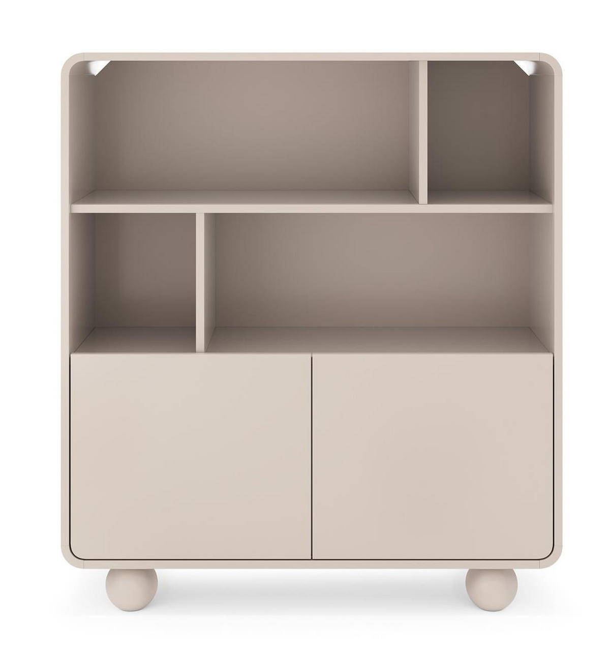 BÜCHERREGAL mit runden Füßen 108cm breit Beige ALDOS - Beige, Holzwerkstoff (108/121/39cm) - Compleo24