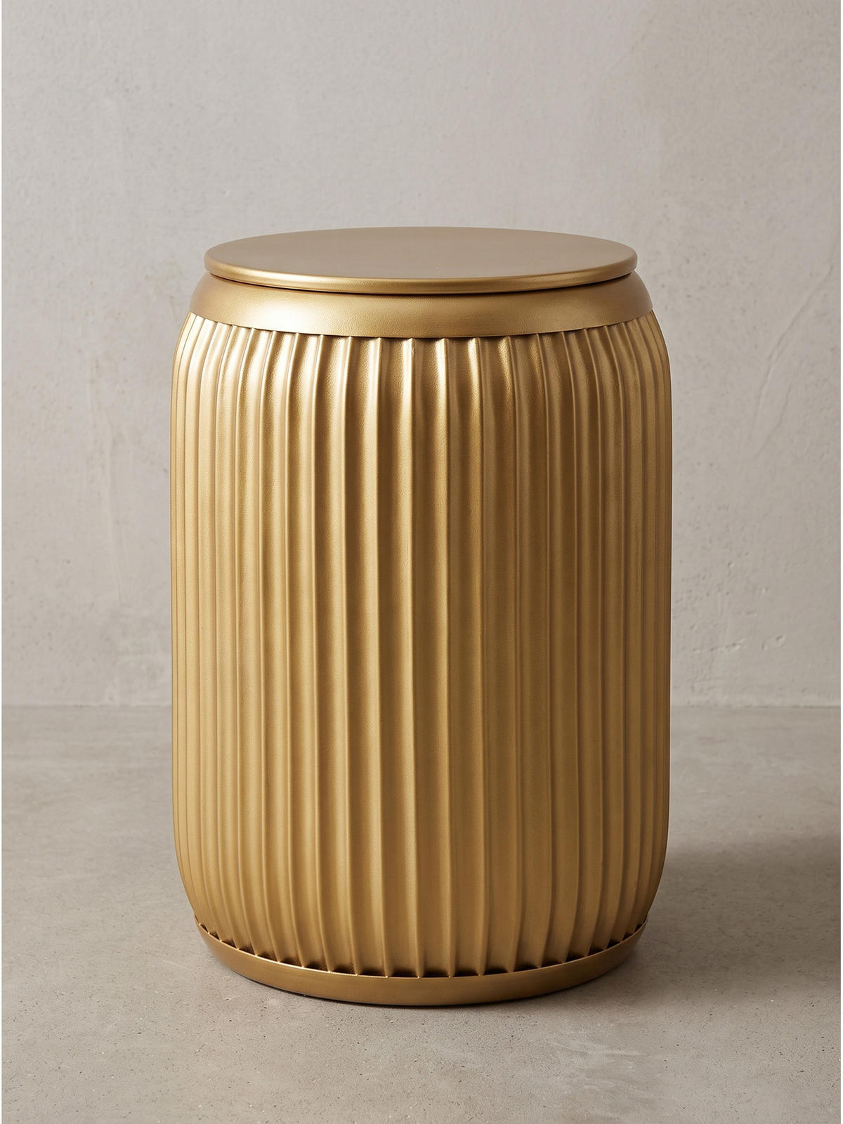 BEISTELLTISCH LAITA, Eisen, mit Stauraum, Gold, Ø 35 x 50 cm - Goldfarben, Metall (35/35/50cm) - KADIMA DESIGN