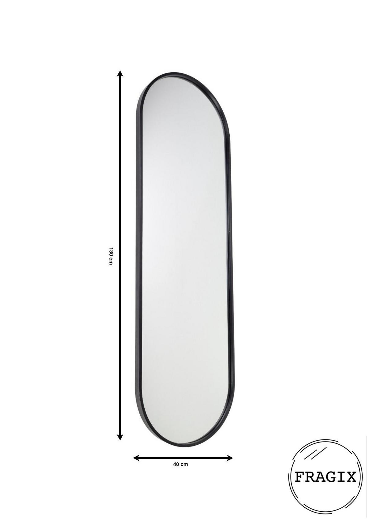 WANDSPIEGEL Boston Schwarz - Schwarz, Metall (40/130/4cm) - Fragix