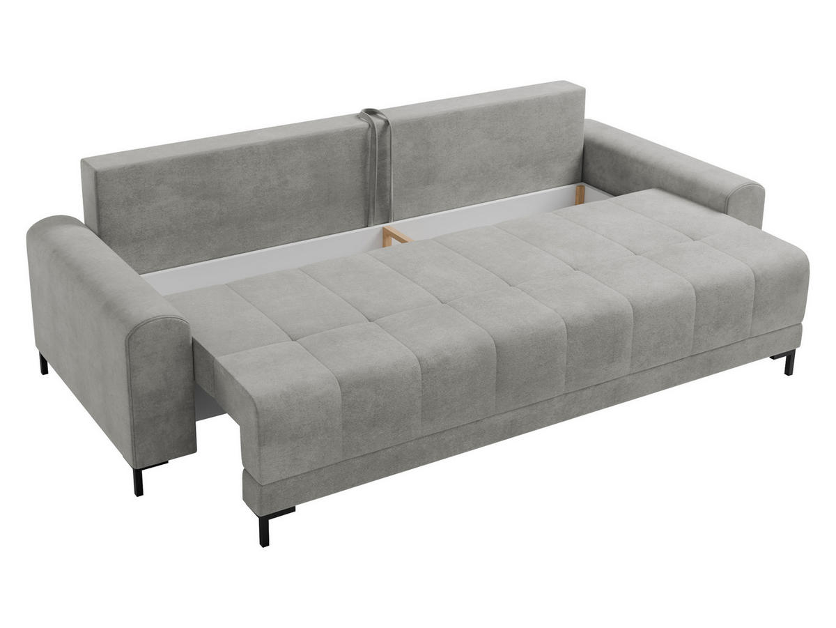 SCHLAFSOFA Aris - Hellgrau/Schwarz, Holz/Textil (238/92/95cm) - MIRJAN24
